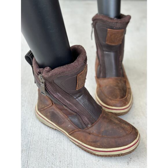 Pajar Canada Ankle Boots Men's 9-9.5 Waterproof Impermeable Brown Leather Zipper - Picture 3 of 11